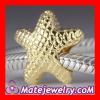 european style sterling silver gold plated starfish charm