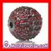 12mm Gun black plated Sterling Silver Disco Ball Bead Pave Red CZ Crystal handmade Style