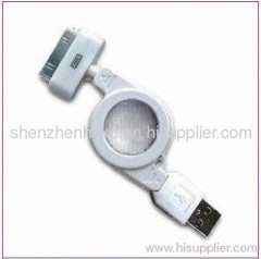 A/V Retractable Cable for iPod to USB A/M
