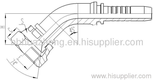 45° Metric Female 74°Cone Seat Seal