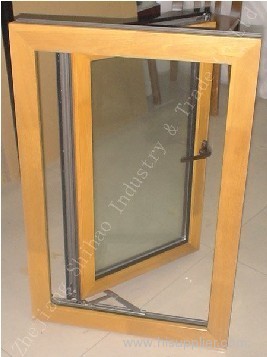 Aluminum wood coating open window