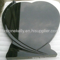 granite heart shaped cemetery headstone