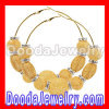 Wholesale Basketball Wives Mesh Ball Earrings Gold Rhinestone