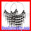 Basketball Wives Hoop Black Studded Balls Spikes Earrings Wholesale