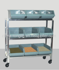 Open style Mobile Plastic shelving ( Nine bins )