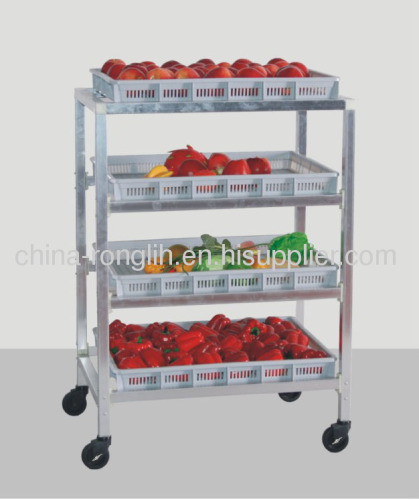 Open style Mobile Plastic shelving ( Four bins )