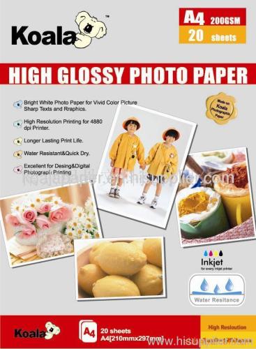 180g high glossy inkjet photo paper