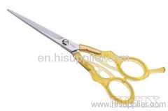 Special Design Clear Yellow Plastic Grip Satin Finish Hair Shears