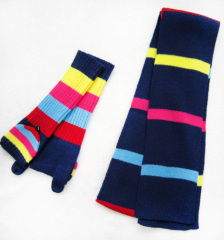 multi color acrylic scarf includes glove