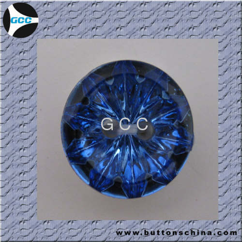 Ocean blue acrylic diamond button for fashion garments