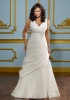 GEORGE BRIDE Gorgeous Strap V Neck A-line Taffeta Court Train Wedding Dress