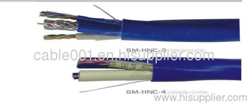 Rg6 quad coaxial cable with cat5e utp