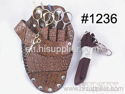 High Quality Light Coffee Color Leather Scissor Holster