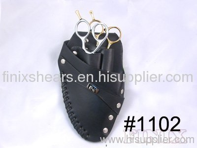 2 pairs of scissors Black Leather Scissor Holster