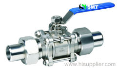 3pcs welded ball valve with comection pipe