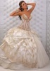Sweetheart neck strapless organza beaded bodice wedding dress