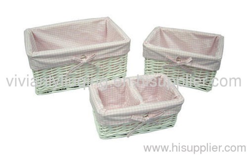 storage willow basket with liner