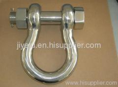 Stainless steel bow shackle with safty bolt