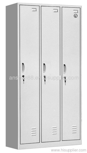 Three door steel locker