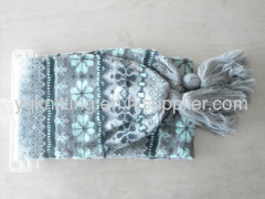 100% Acrylic jacquard knitted scarf