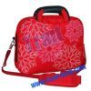 Red Flower Laptop/Notebook Carrying Case Handbag with Shoulder Belt