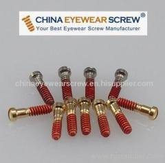 Red Nylok Coated and Gold Plated Optical Nose Pad Screw