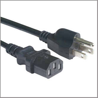 American UL Power Cords, NEMA 5-15P/IEC 60320 C13 for laptop computer