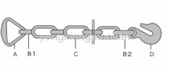 Chain With Delta Ring and Grab Hook each on one End