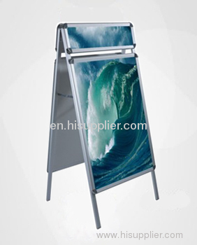 A board pavement sign swing frame display stand with header