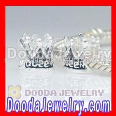 Sterling Silver european Queen Crown Charms For Bracelets