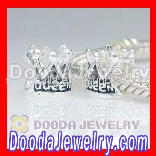 Sterling Silver european Queen Crown Charms For Bracelets