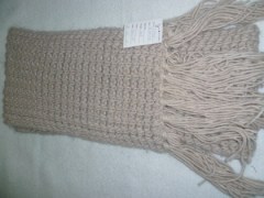 beige acrylic knitted scarf