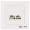 outlet faceplate with dual stp cat5e jack