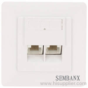 outlet faceplate with dual stp cat5e jack