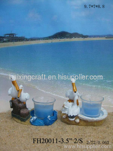 Resin Pelican Craft Candle Holders