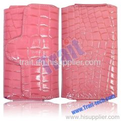 Croc Flip Leather Case for iPhone 4/iPhone 4S (Pink)