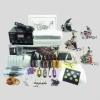 Complete Tattoo Kit 4 Top Machine Guns Needles 8 Color Inks Power Supply