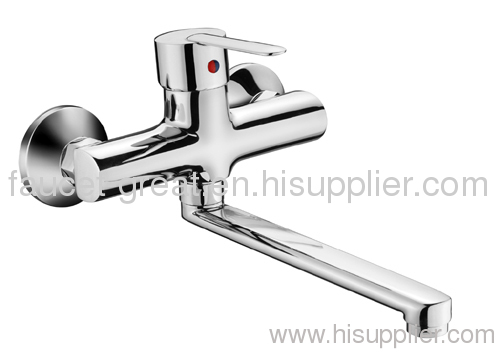 Professional Single Lever Wall Mounted Bathroom Sink Mixer