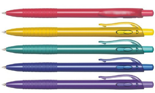 plastic ballpoint pen different color side push