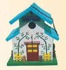 Wooden painted bird house