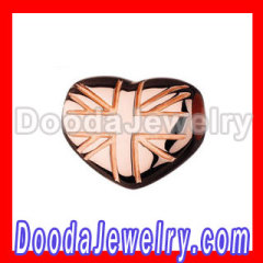 european union jack rose gold vermeil heart beads