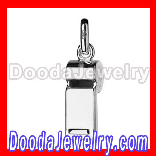 wholesale silver european whistle charms for cheap