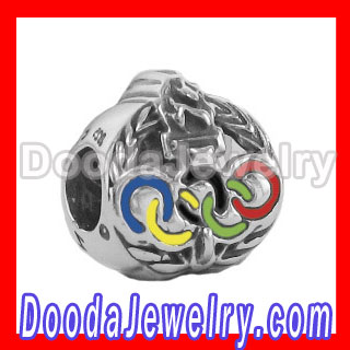 ZABLE Enamel Olympic Rings Silver european Bead Charm