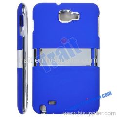 Frosted Silver Gilded Border Hard Flip Cover with Stand Function for Samsung Galaxy Note i9220 (Blue)