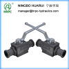 (MKH) 2-way flanged hydraulic stainless steel ball valves