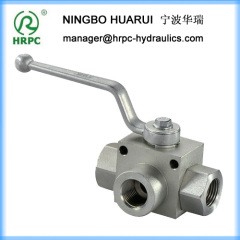 3-way female male threaded ball valve with mounting holes