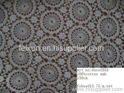 100%cotton chemical lace fabric