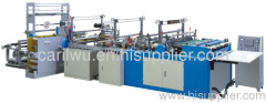 SHXJ-C800 full automatic T-shirt hot sealing cold cutting bag making machine