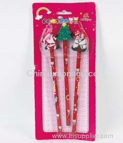 3pcs Pencil Set With Cartoon Eraser