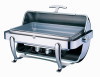 Rectangle roll top chafing dishes with chrome leg